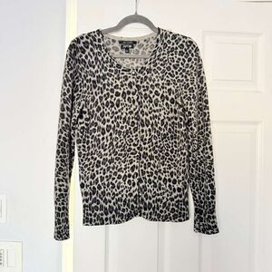 Apt 9 Cashmere Leopard Cardigan large